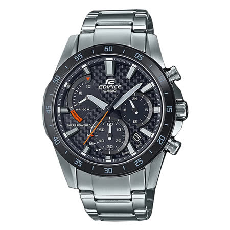 EDIFICE 太陽能 三眼男錶 不鏽鋼錶帶 防水100米(EQS-930DB-1A)