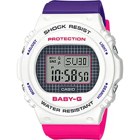 CASIO 卡西歐 BABY-G 網球格紋手錶 BGD-570THB-7