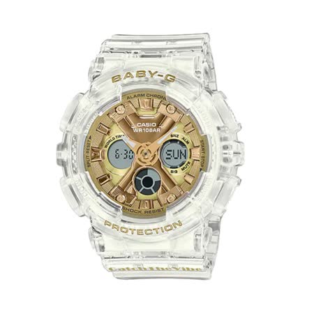 CASIO BABY-G 復古風x嘻哈 RIEHATA聯名經典雙顯腕錶 BA-130CVG-7A