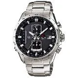 CASIO EDIFICE系列 終極元素太陽能電波運動錶-鋼帶-銀