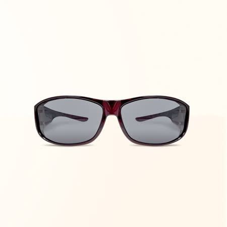 ALEGANT優雅勃根地豹紋全罩式寶麗來偏光墨鏡/外掛式UV400太陽眼鏡/包覆套鏡