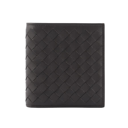 【BOTTEGA VENETA】小牛皮編織對開6卡短夾(石墨灰) 222338 V4651 2015