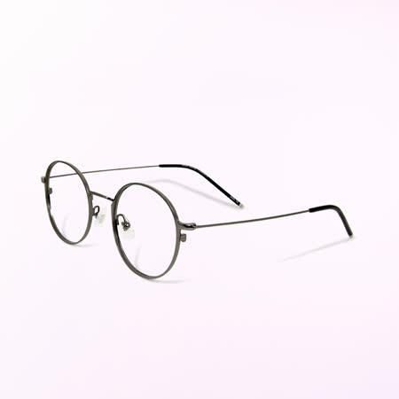 ALEGANT日本設計純灰輕量鈦金屬質感圓框UV400濾藍光眼鏡