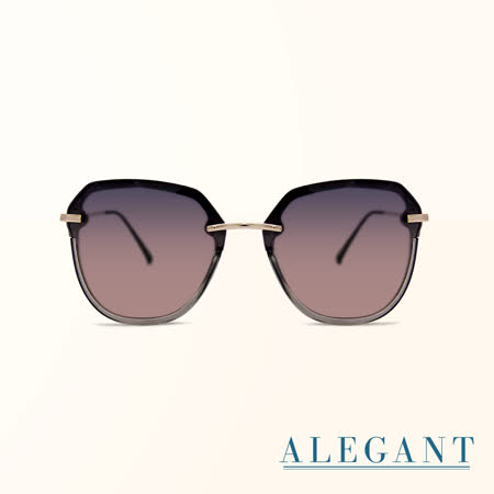 ALEGANT法式浪漫流行拼接半框設計花草蜂蜜色墨鏡/UV400太陽眼鏡