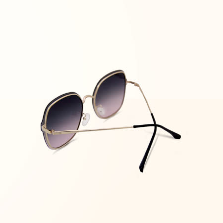 ALEGANT輕時尚漸層仲夏漸層藍粉果凍透視金屬鏡框設計墨鏡/UV400太陽眼鏡