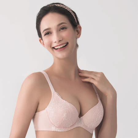金華歌爾-寵愛芍藥花 A-C 罩杯內衣(粉)寬肩帶減壓-記形鋼圈-絲蛋白素材-吸濕排汗