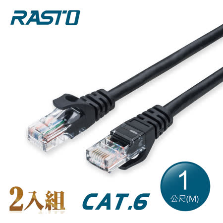 【2入組】RASTO REC3 超高速 Cat6 傳輸網路線-1M