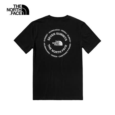 【The North Face】背部品牌印花 男款 圓領短袖T恤 黑色