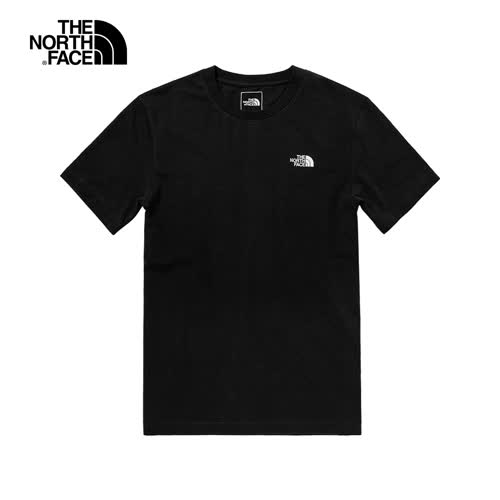 【The North Face】背部品牌印花 男款 圓領短袖T恤 黑色