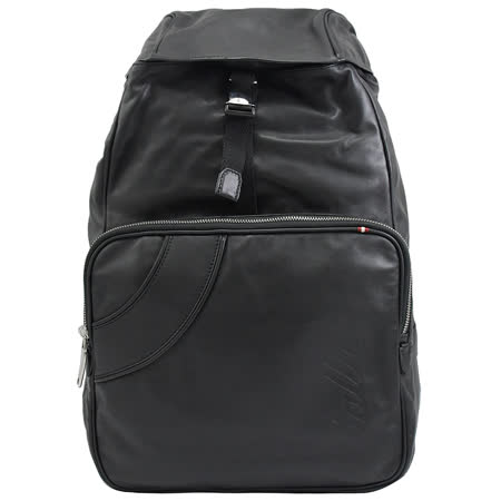 BALLY 6225480 SHAKE 壓印LOGO 全牛皮束口大後背包.黑