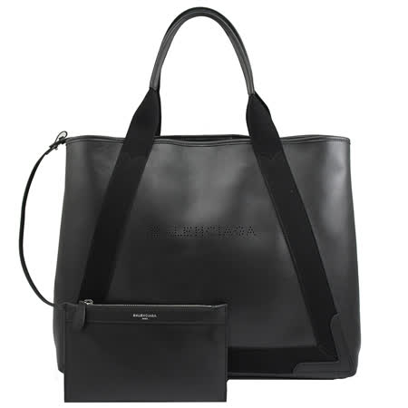 BALENCIAGA 巴黎世家 339936 NAVY牛皮手提肩背包.黑 大款