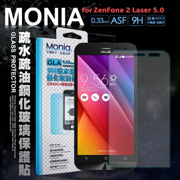 MONIA for 華碩 ASUS ZenFone 2 Laser 5吋 / ZE500KL 日本頂級疏水疏油9H鋼化玻璃膜 玻璃貼