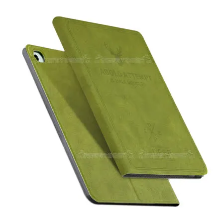 VXTRA 2019 iPad mini/5/4 北歐鹿紋風格平板皮套 防潑水立架保護套(森林綠) Apple