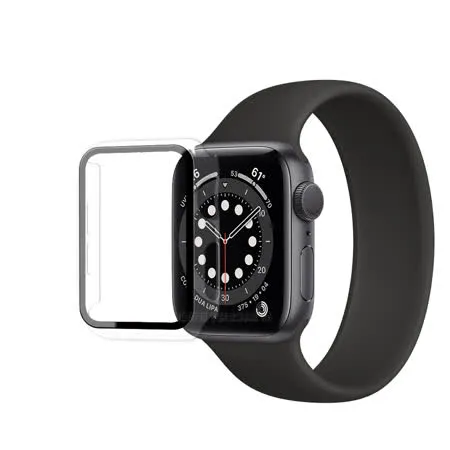 全包覆經典系列 Apple Watch Series SE/6 (44mm) 9H鋼化玻璃貼+錶殼 一體式保護殼(透明)
