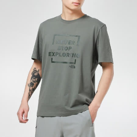 【The North Face】M MFO GRAPHIC TEE - AP 男 短袖上衣 草地綠