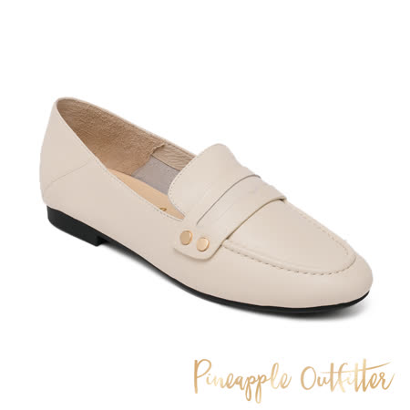 【Pineapple Outfitter】MADRID 真皮舒適典雅樂福女鞋(白色)