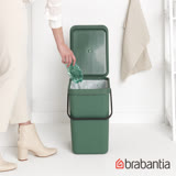 【Brabantia】多功能餐廚廚餘桶/收納置物桶25L-冷杉綠