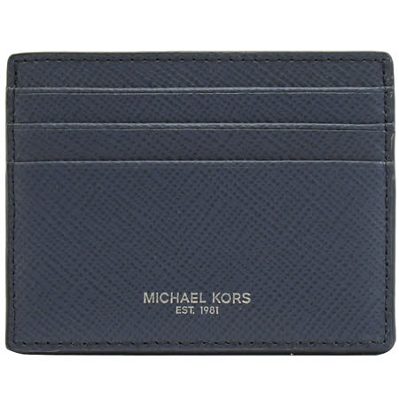 MICHAEL KORS HARRISON 經典防刮牛皮隨身卡夾.深藍