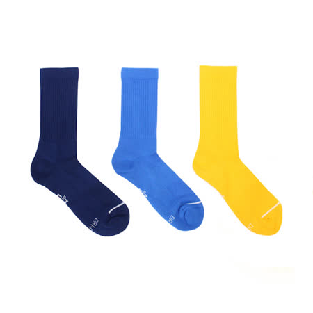 NIKE 男女 EVERYDAY MAX CREW 3PR 喬丹毛巾底 基本款長襪(3入組) 深藍/藍/黃 - SX5545912