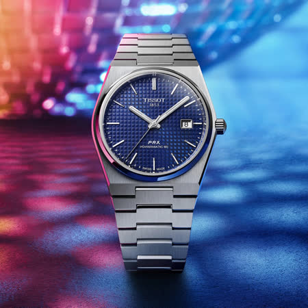 TISSOT天梭 PRX 系列 70年代復刻機械錶-藍/40mm T1374071104100
