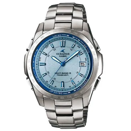 CASIO OCEANUS 動靜之間鈦合金電波腕錶-銀