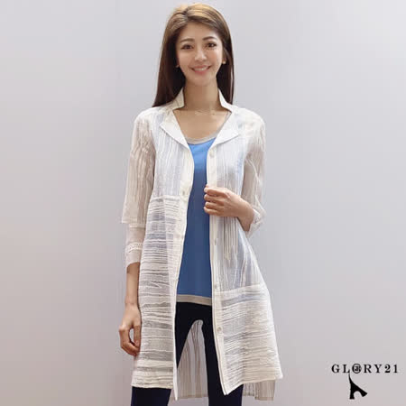 GLORY21
特殊立領透膚襯衫式外套