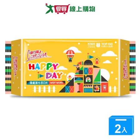 康乃馨潔膚濕巾補充包80片【兩入組】