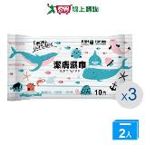 康乃馨潔膚濕巾攜帶包10片3包【兩入組】【愛買】