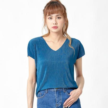 【Wonderland】雙面兩穿絲光壓褶衣(5色)