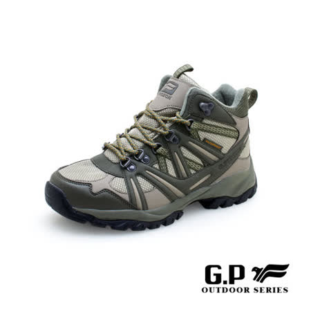 G.P高筒防水登山休閒鞋(P7763M-60)軍綠(SIZE:40-44)