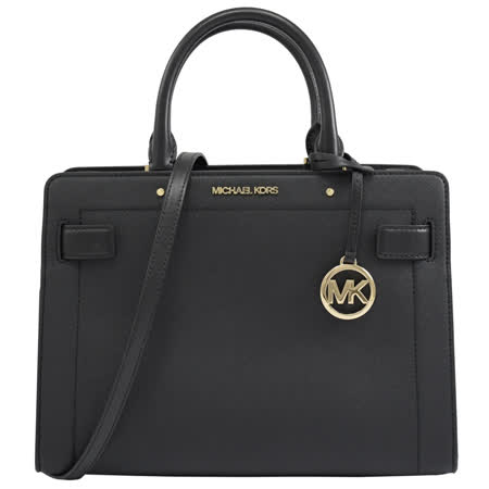 MICHAEL KORS RAYNE 鉚釘防刮皮革手提兩用包.黑 大