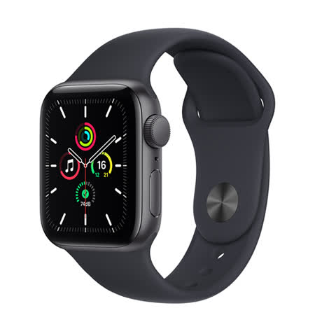 Apple Watch SE GPS 44m鋁金屬殼搭運動型錶帶(深邃藍/星光/黑)