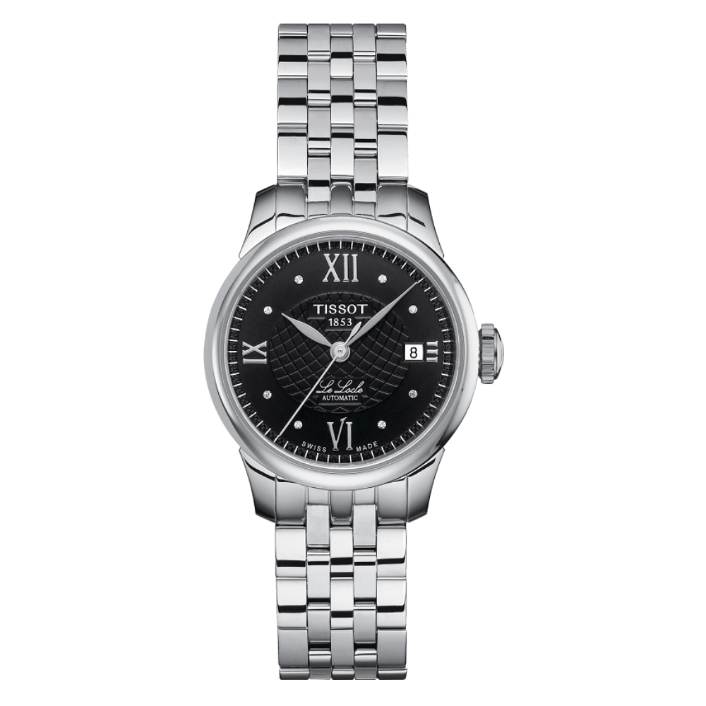 TISSOT天梭 LE LOCLE 力洛克系列 鑲鑽機械腕錶 / T41118356 / 25.3mm