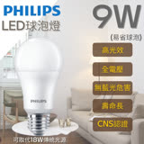 Philips 飛利浦照明 LED 9W 球泡燈(易省型 高光效 無藍光危害 球泡 燈泡 12入) 自然光