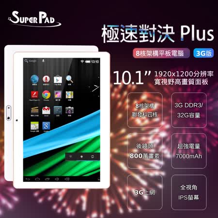 【SuperPad】極速對決PLUS 10.1吋聯發科四核心平板電腦 (3G/32G)
