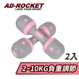 【AD-ROCKET】可調節2~10KG健身啞鈴(超值兩入組)/瑜珈/運動/跳操(兩色任選) 藍色