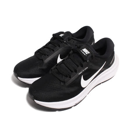 NIKE 女 W NIKE AIR ZOOM STRUCTURE 24 網布緩震慢跑鞋 黑白 - DA8570001