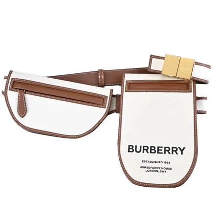 BURBERRY Olympia新款多功能帆布腰包(米白)