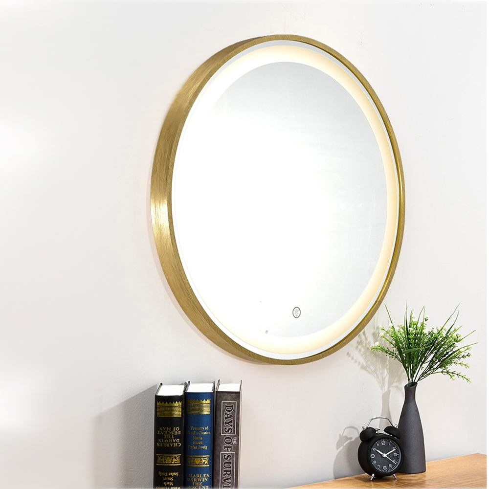 H&R安室家 80cm里昂 智能LED發光觸控圓型燈鏡 ZA0202(掛鏡/浴鏡/化妝鏡/鏡子)