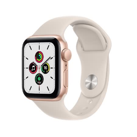 Apple Watch SE GPS 40mm 2021金色鋁金屬錶殼搭配星光色運動型錶帶