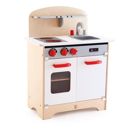 【德國 Hape】多功能木製美食廚房組(白)