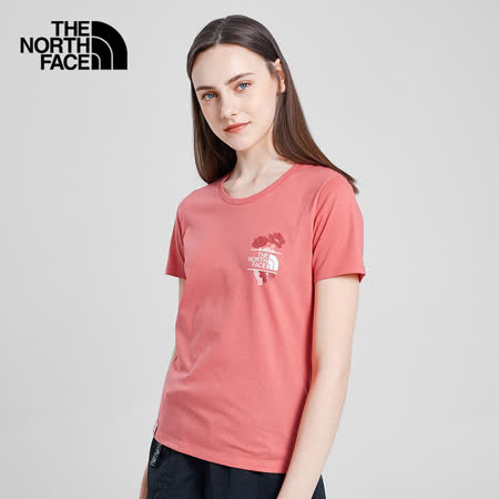 The North Face 女 FLASHDRY吸濕排汗短袖T恤 粉橘-NF0A3V59HEY