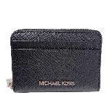 Michael Kors  黑色 MK字樣零錢/卡片收納包 -兩色金屬可選 黑/銀