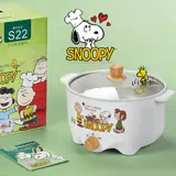 【SNOOPY 史努比】吃貨系列-S22不沾電湯鍋3L(電火鍋/快煮鍋/蒸煮鍋/電煮鍋/美食鍋/烹飪鍋)