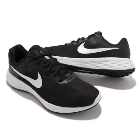 Nike 慢跑鞋 Revolution 6 NN 運動 女鞋 輕量 透氣 舒適 避震 環保理念 球鞋 黑 白 DC3729-003 DC3729-003