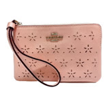 COACH  粉色簍空雕花設計皮革材質手拿包-附禮盒