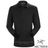 【加拿大 ARCTERYX 始祖鳥】男款 Captive 輕量透氣快乾長袖POLO排汗衫僅315g運動上衣16125 黑