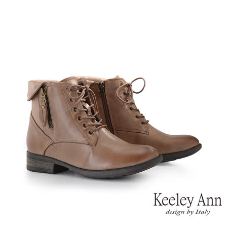 Keeley Ann柔軟綿羊皮反摺短靴(棕色177137225-Ann系列)