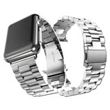 Apple Watch 不鏽鋼三珠蝶扣錶帶-贈拆錶器(星空銀-41mm)