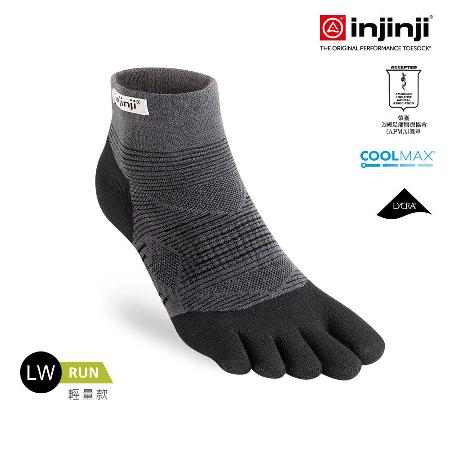 【injinji】RUN輕量吸排五趾短襪EX[黑色]